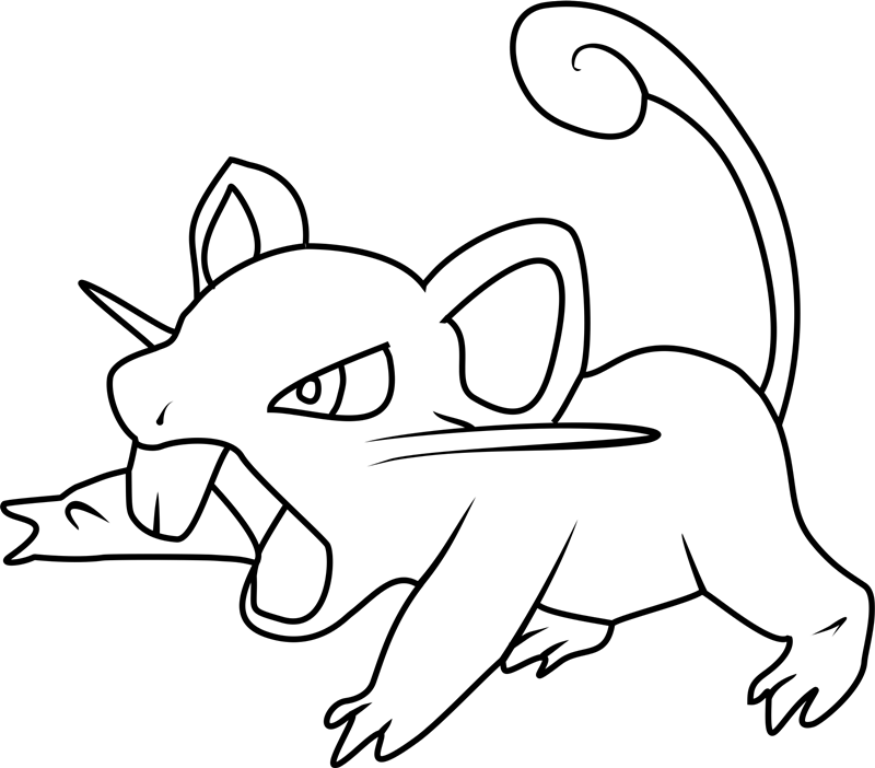 Rattata Pokemon Coloring Page - Free Printable Coloring Pages for Kids