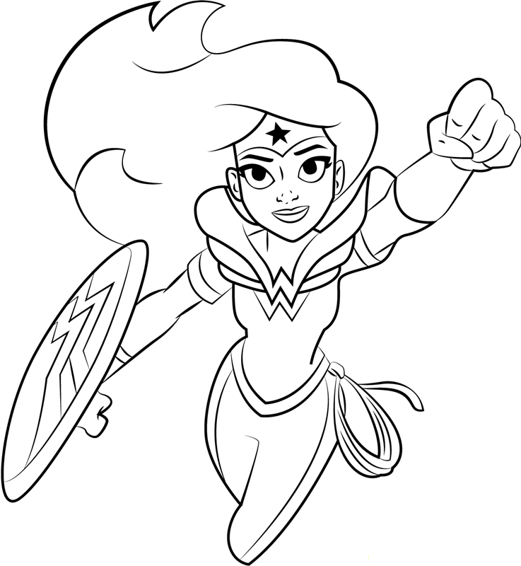 Wonder Woman Flying Coloring Page Free Printable Coloring Pages For Kids