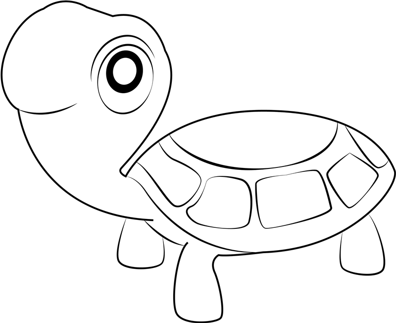 Turtle Smiling Coloring Page - Free Printable Coloring Pages for Kids
