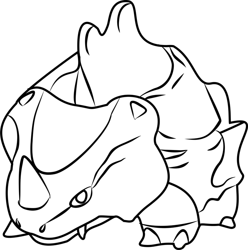 Rhyhorn Pokemon Coloring Page - Free Printable Coloring Pages for Kids