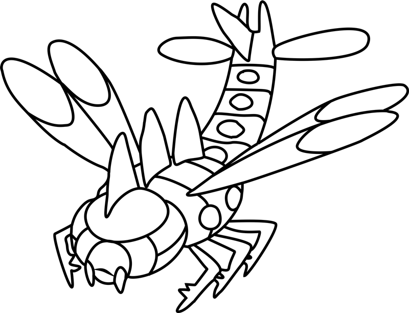 Yanmega Pokemon Coloring Page - Free Printable Coloring Pages for Kids