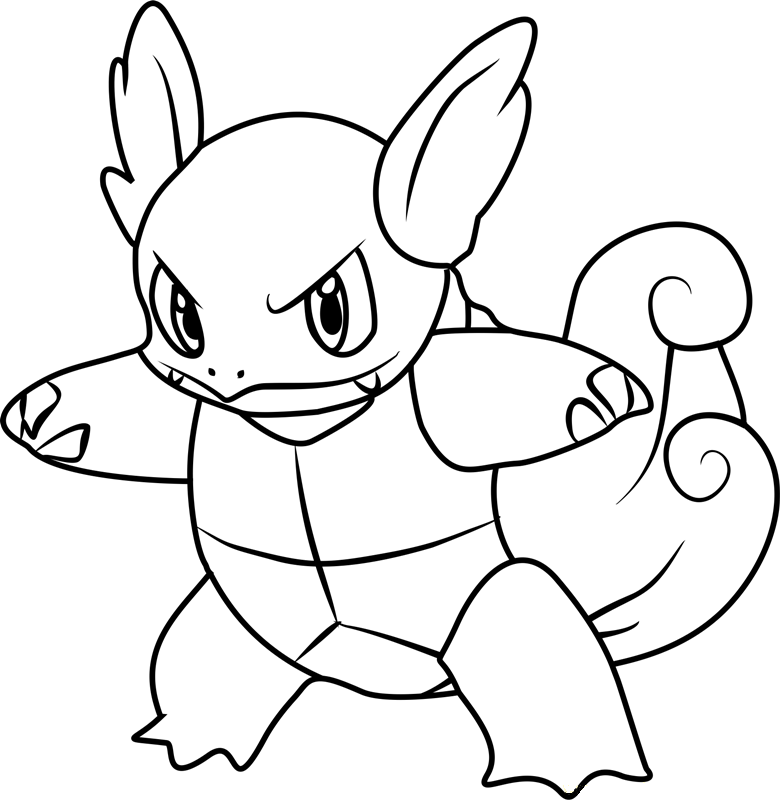 Angry Wartortle Pokemon Coloring Page - Free Printable Coloring Pages