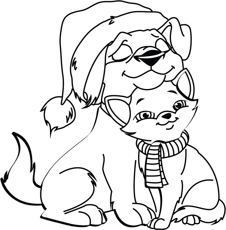 Dog And Cat Coloring Pages Printable