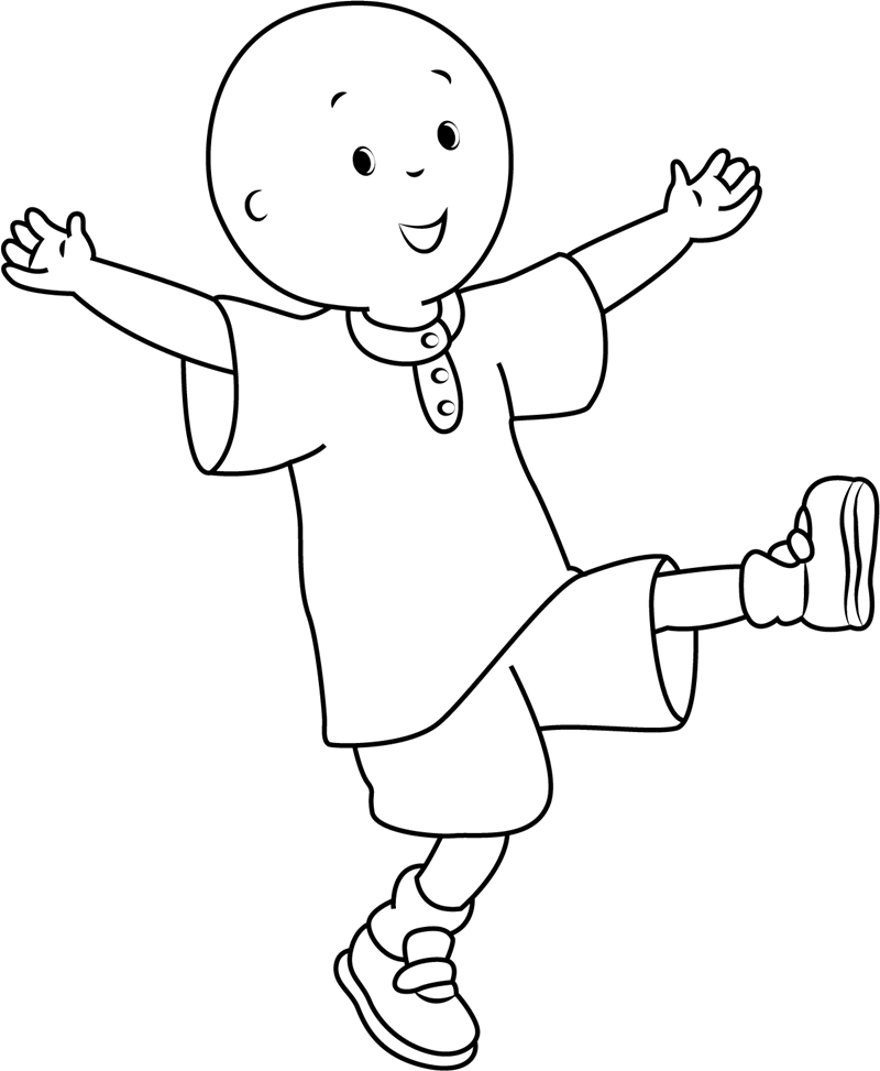 Happy Caillou Coloring Page - Free Printable Coloring Pages for Kids