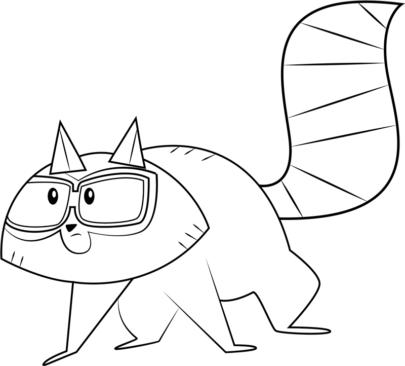 Raccoon From Total Drama Coloring Page - Free Printable Coloring Pages