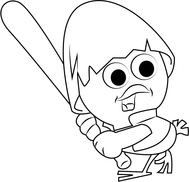 Calimero Playing Baseball Coloring Page - Free Printable Coloring Pages