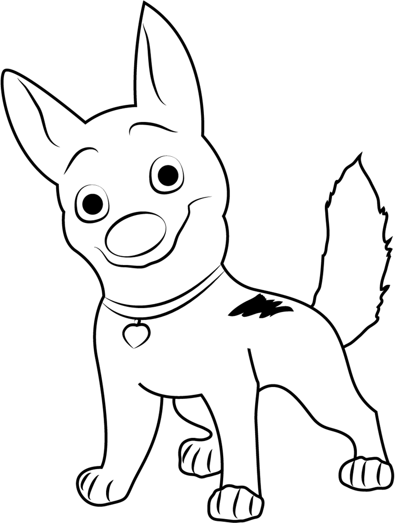 Bolt Smiling Coloring Page - Free Printable Coloring Pages for Kids