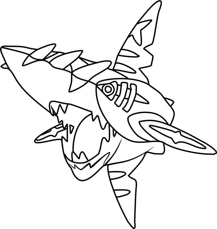 mega sharpedo pokemon coloring page free printable coloring pages for kids