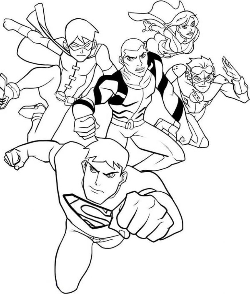 Young Justice League Coloring Page   Free Printable Coloring Pages ...
