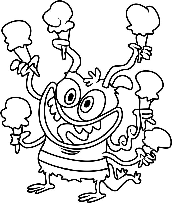 Bunsen With Icecream Coloring Page - Free Printable Coloring Pages for Kids