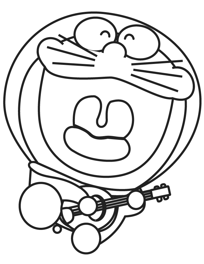 Doraemon spielt Gitarre