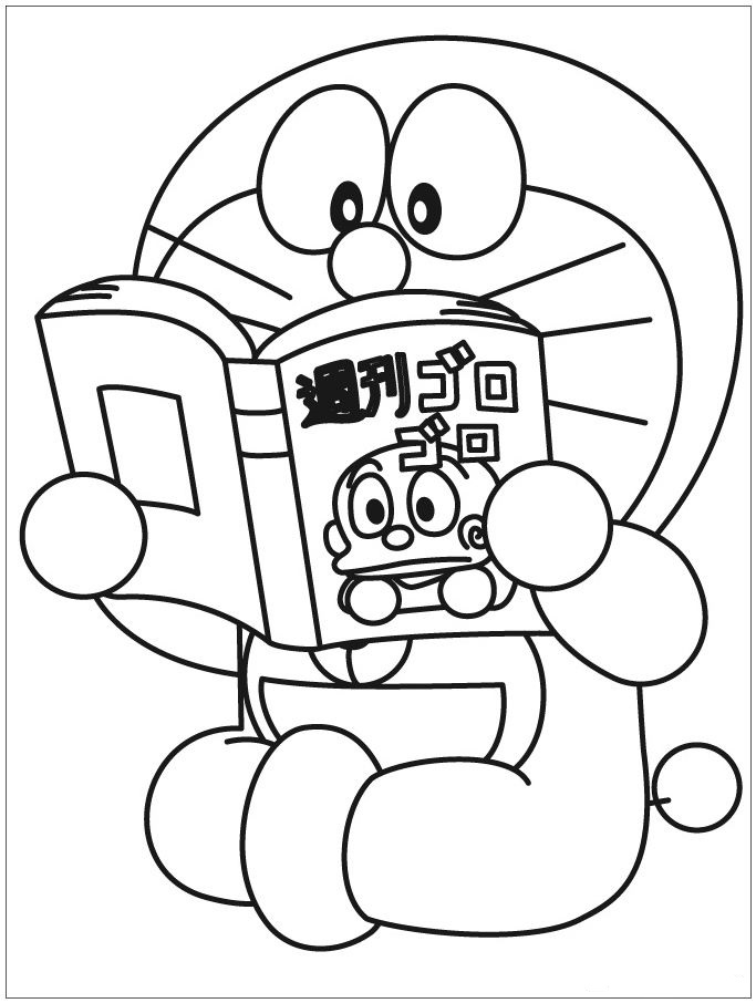 Download Doraemon Reading Book Coloring Page Free Printable Coloring Pages For Kids