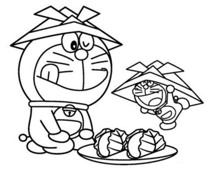 Happy Doraemon Coloring Page - Free Printable Coloring Pages for Kids