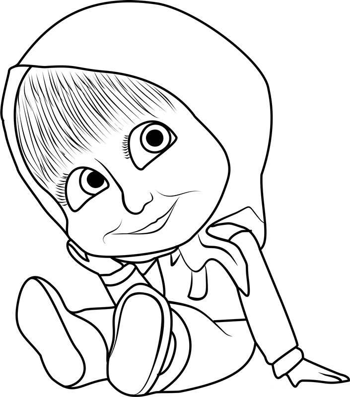 Download Baby Masha Smiling Coloring Page - Free Printable Coloring Pages for Kids