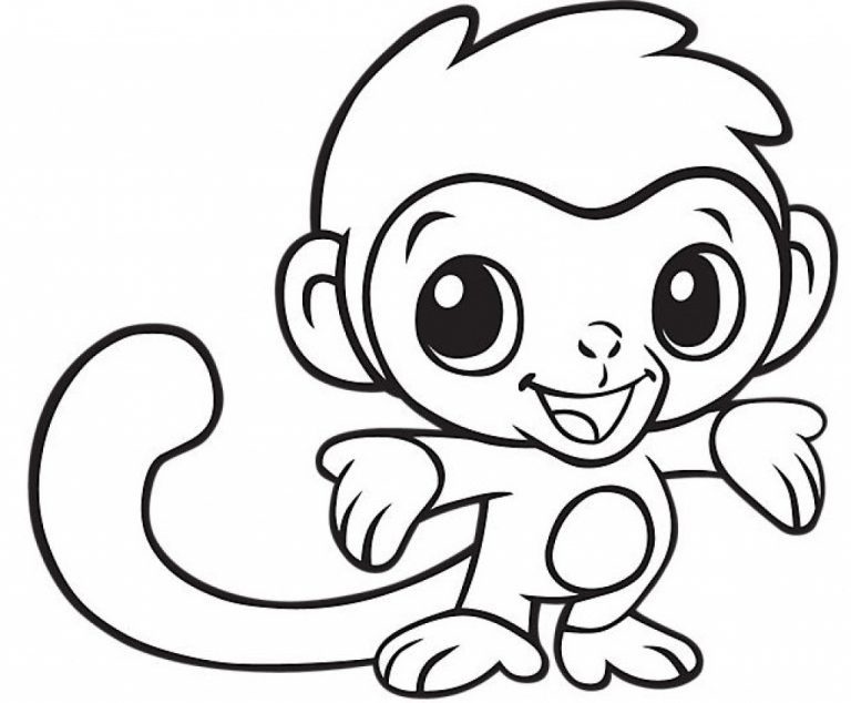 58 How To Draw A Baby Monkey Easy Step By Step Coloring Pages