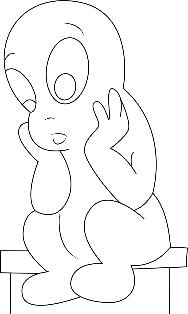 Sad Casper Coloring Page - Free Printable Coloring Pages for Kids