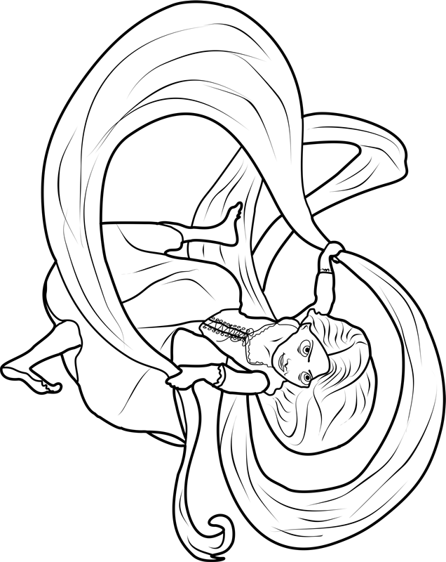 Rapunzel Running Coloring Page - Free Printable Coloring Pages for Kids