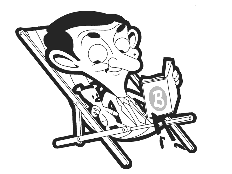 Mr. Bean Reading Book
