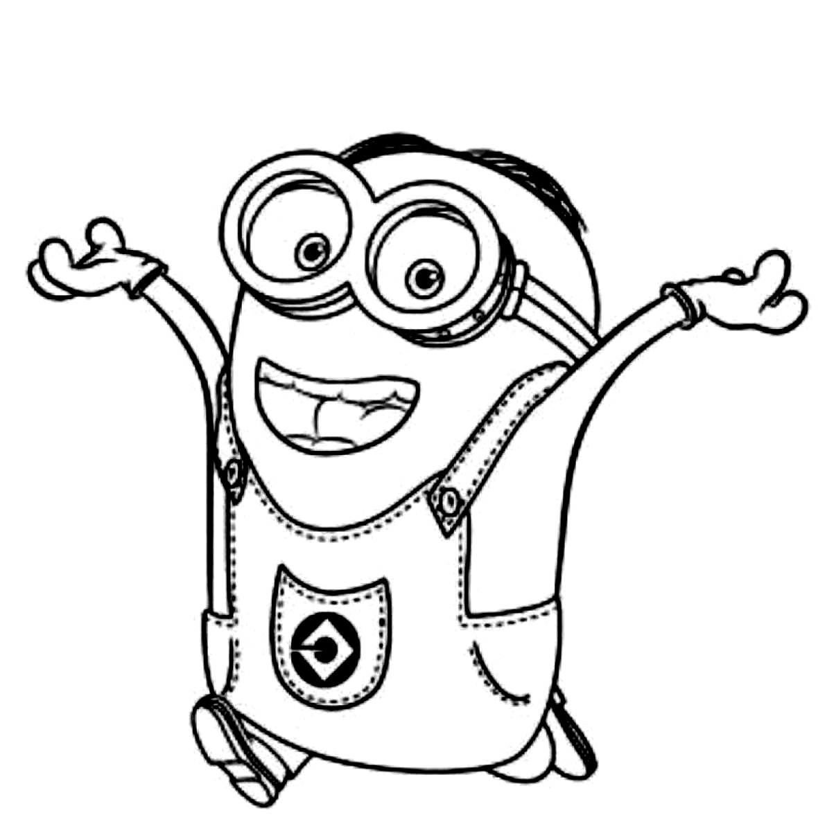 Minion Stuart Running Coloring Page   Free Printable Coloring ...