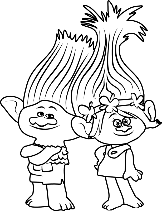 coloring pages of trolls movie