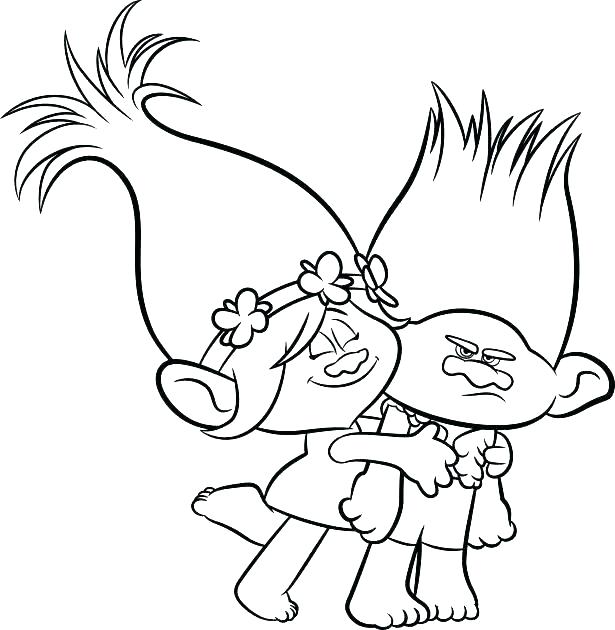 Poppy Hugging Branch - Coloring Pages