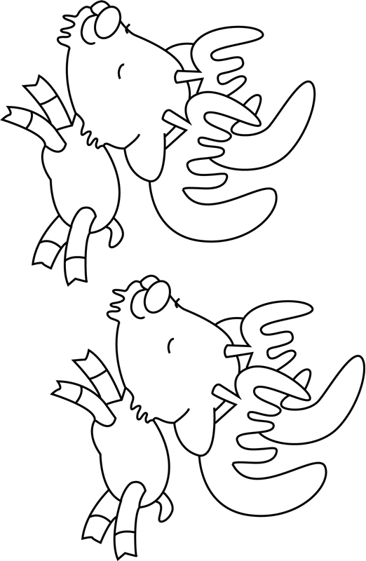 Baby Reindeers Chasing Coloring Page - Free Printable Coloring Pages