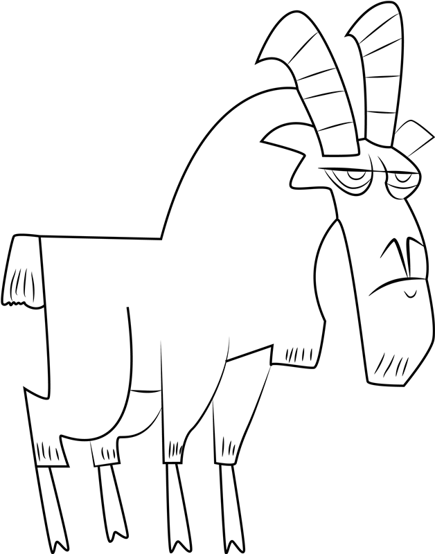 Cartoon Goat Coloring Page - Free Printable Coloring Pages for Kids