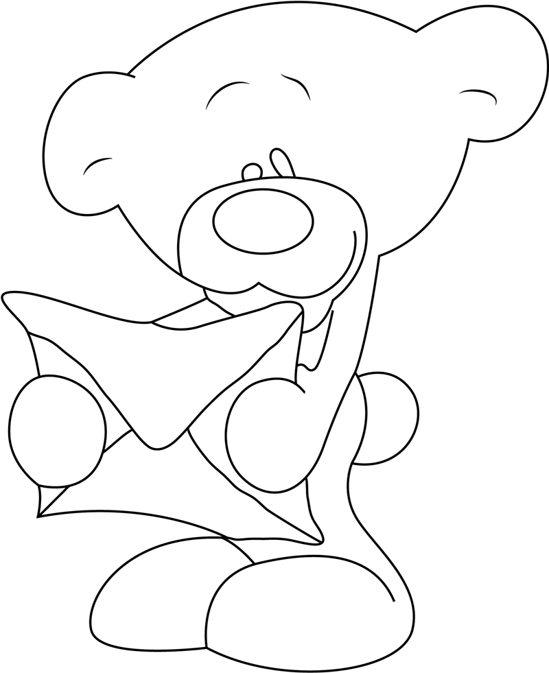 Happy Pimboli Bear Coloring Page - Free Printable Coloring Pages for Kids