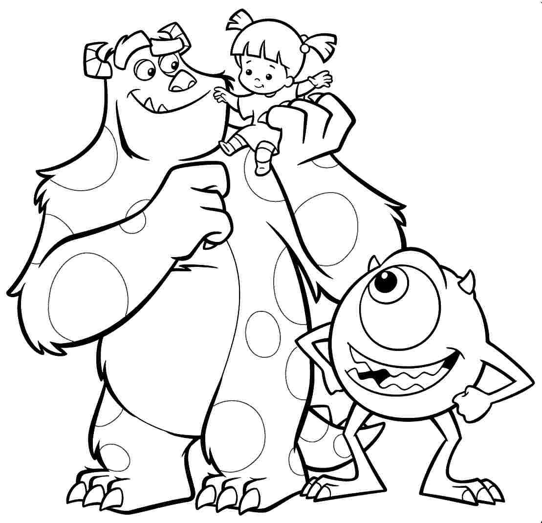 Sulley, Boo And Mike Coloring Page   Free Printable Coloring Pages ...