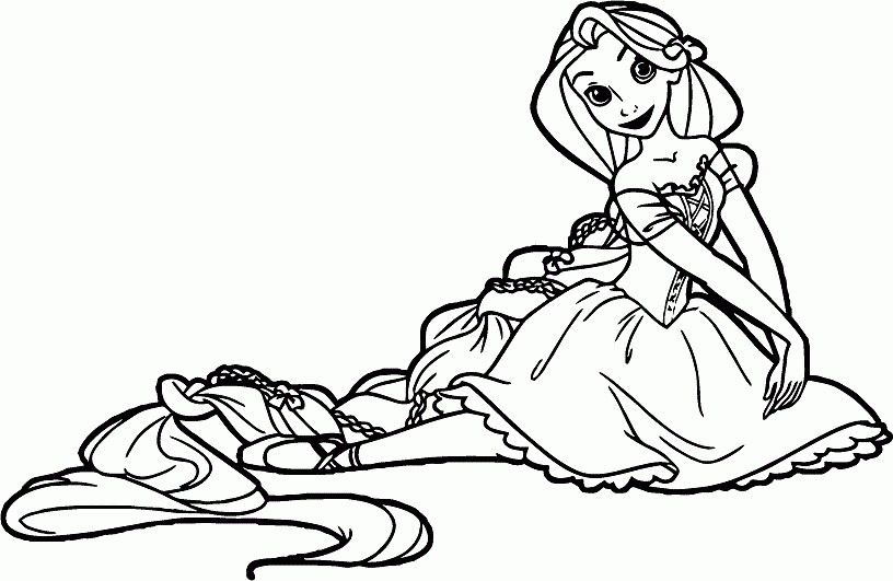 Princess Rapunzel Coloring Page - Free Printable Coloring Pages for Kids