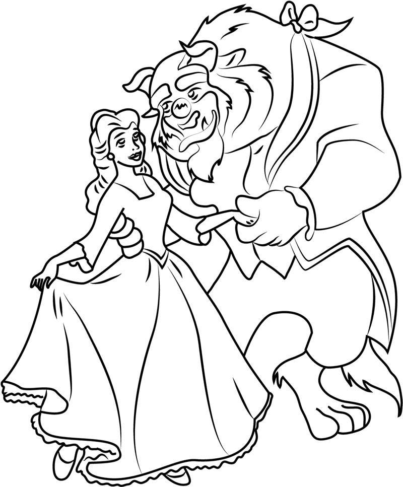 Beauty And The Beast Printable Color Black And White