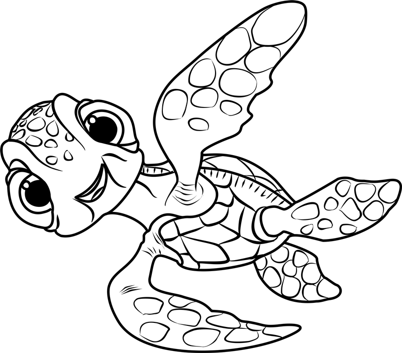 squirt in finding dory coloring page  free printable