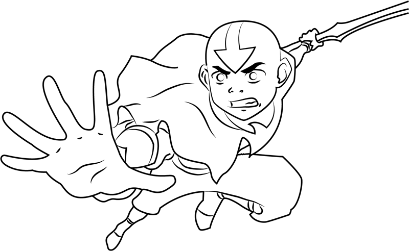 Cool Aang Coloring Page - Free Printable Coloring Pages for Kids