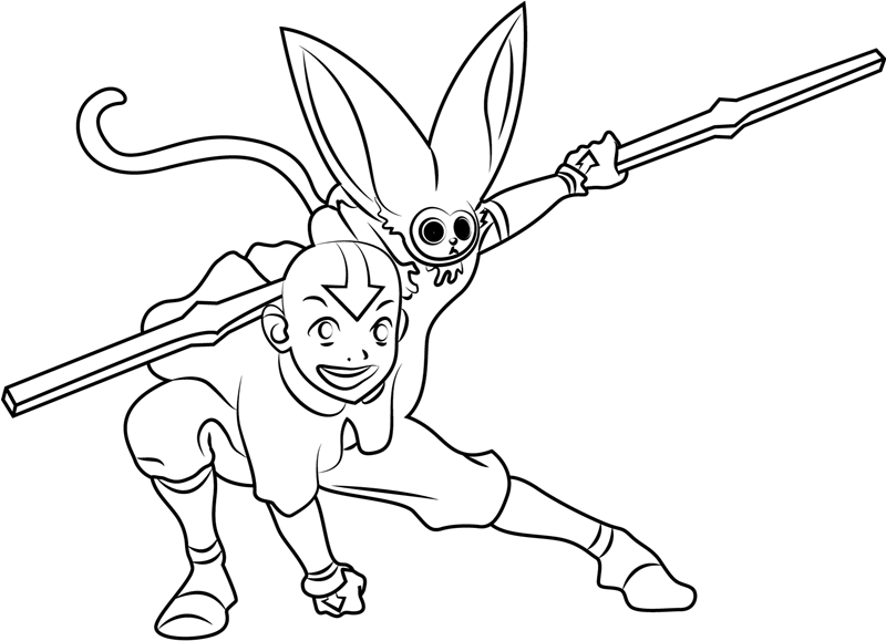 Cool Aang Coloring Page - Free Printable Coloring Pages for Kids