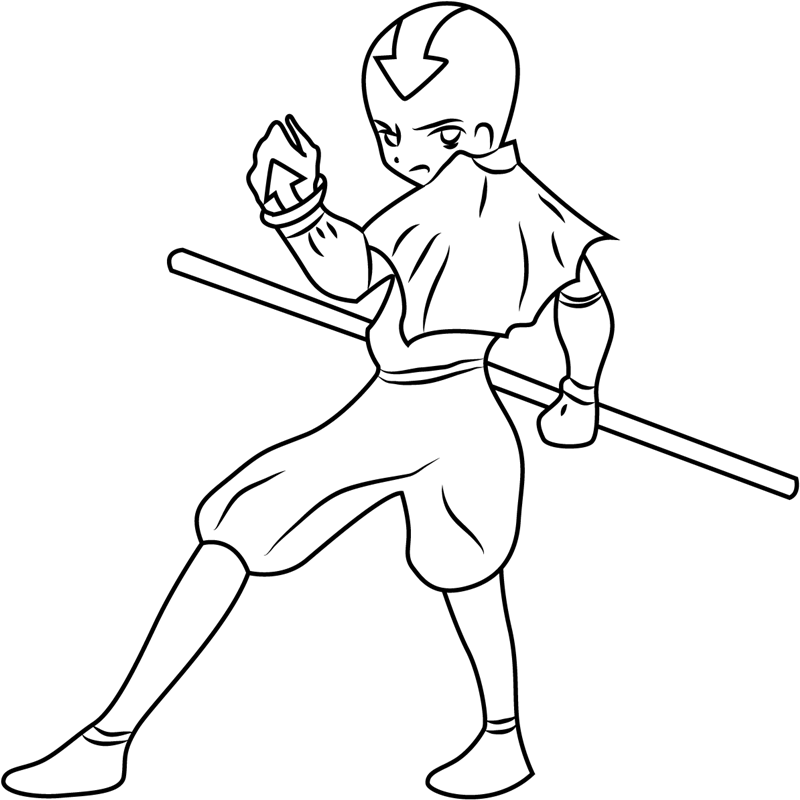 Angry Aang Coloring Page - Free Printable Coloring Pages for Kids