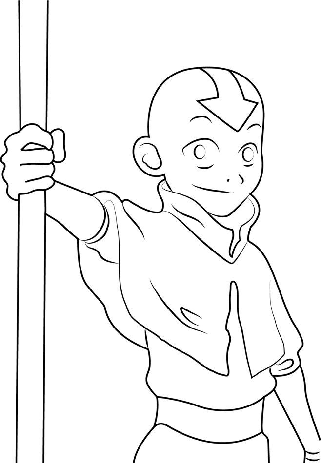 Aang Smiling Coloring Page - Free Printable Coloring Pages for Kids
