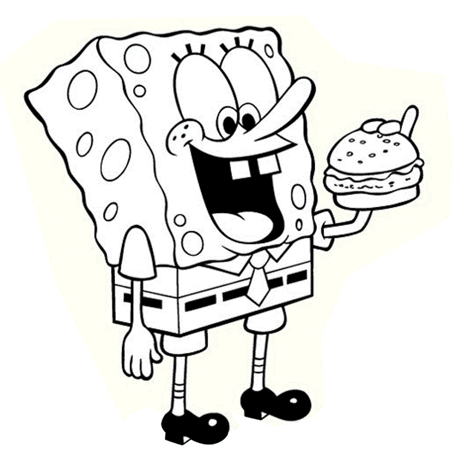 Spongebob isst Hamburger