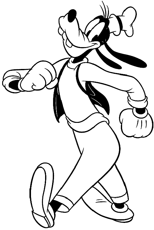 coloring book pages of goofy