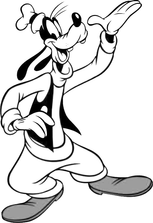 coloring book pages of goofy