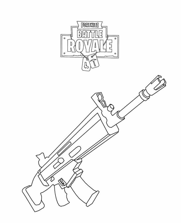 Scar Shotgun Fortnite Coloring Pages Rifle Scar Fortnite Coloring Page Free Printable Coloring Pages For Kids