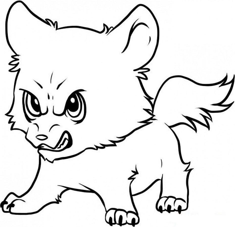 Angry Baby Wolf Coloring Page   Free Printable Coloring Pages for Kids