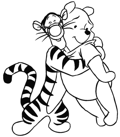 Tiger Hugging Pooh