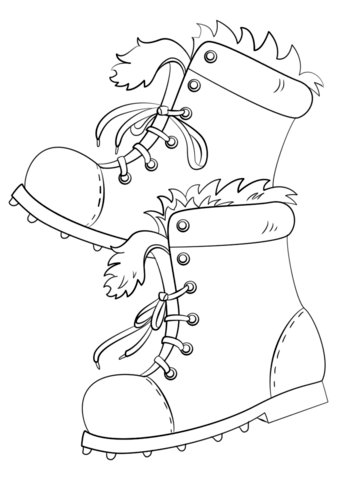 winter boots coloring page  free printable coloring pages