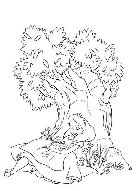 Alice Is Sleeping Coloring Page - Free Printable Coloring Pages for Kids