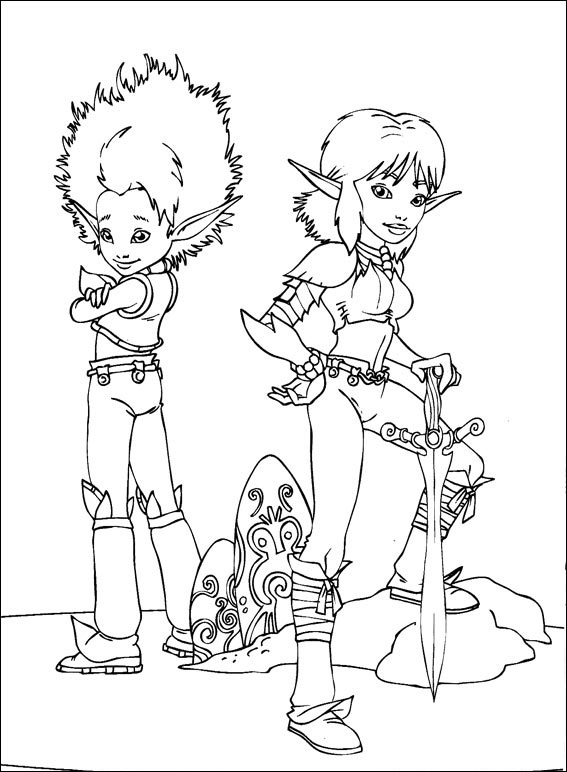 Selenia And Arthur Coloring Page - Free Printable Coloring Pages for Kids