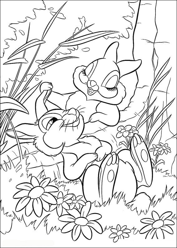 Thumper And Miss Bunny Coloring Page Free Printable Coloring Pages For Kids