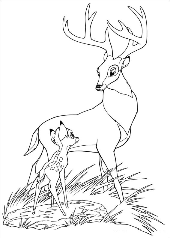 The Great Prince Of The Forest And Bambi Coloring Page - Free Printable