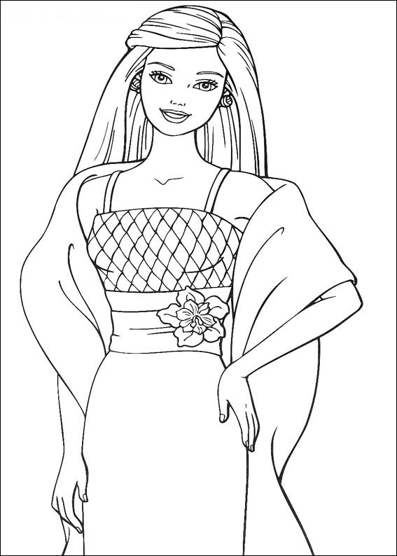 barbie doll coloring page