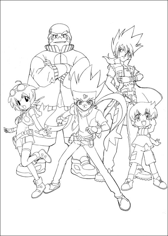 Beyblade Team Coloring Page - Free Printable Coloring Pages for Kids