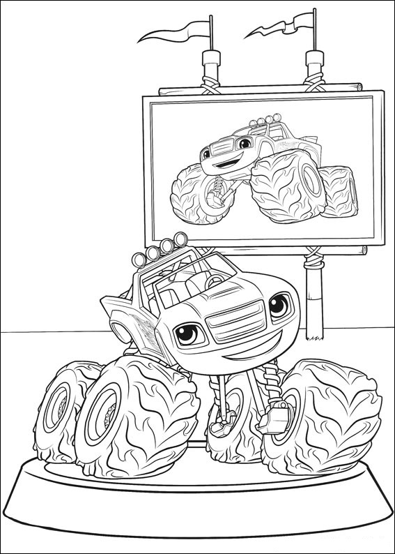 Blaze On The Screen Coloring Page Free Printable Coloring Pages For Kids